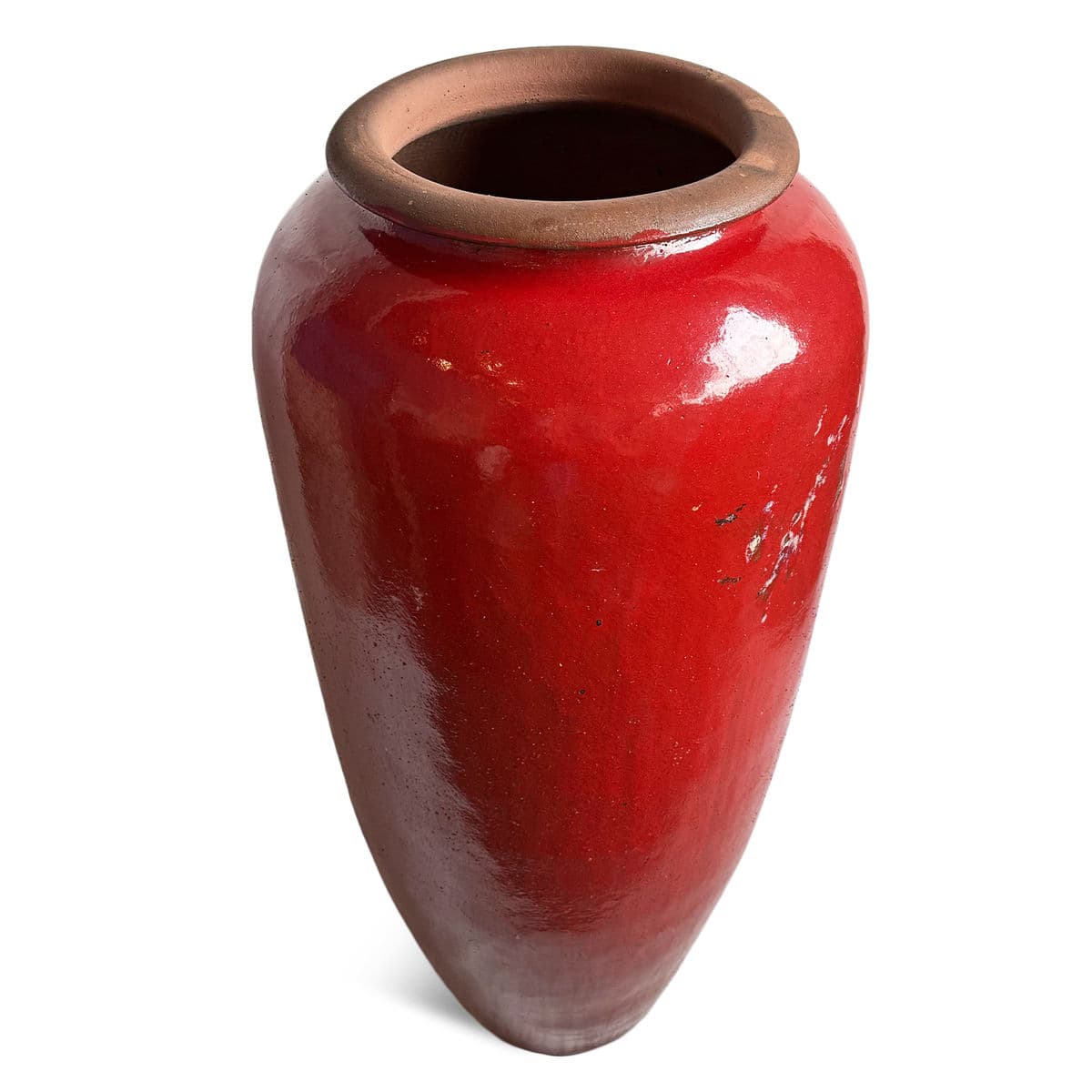 Tall Red Ceramic Urn - Thumbnail 4