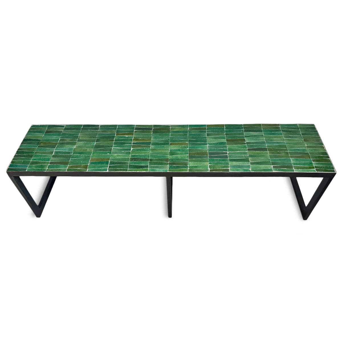 Emerald Green Mosaic Tile Bench - Thumbnail 4