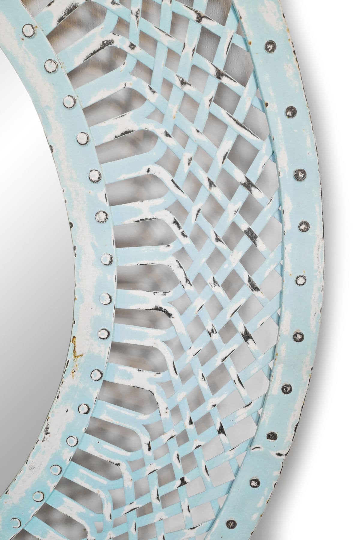 Vintage Iron Baby Blue Iron Mirror - Thumbnail 4