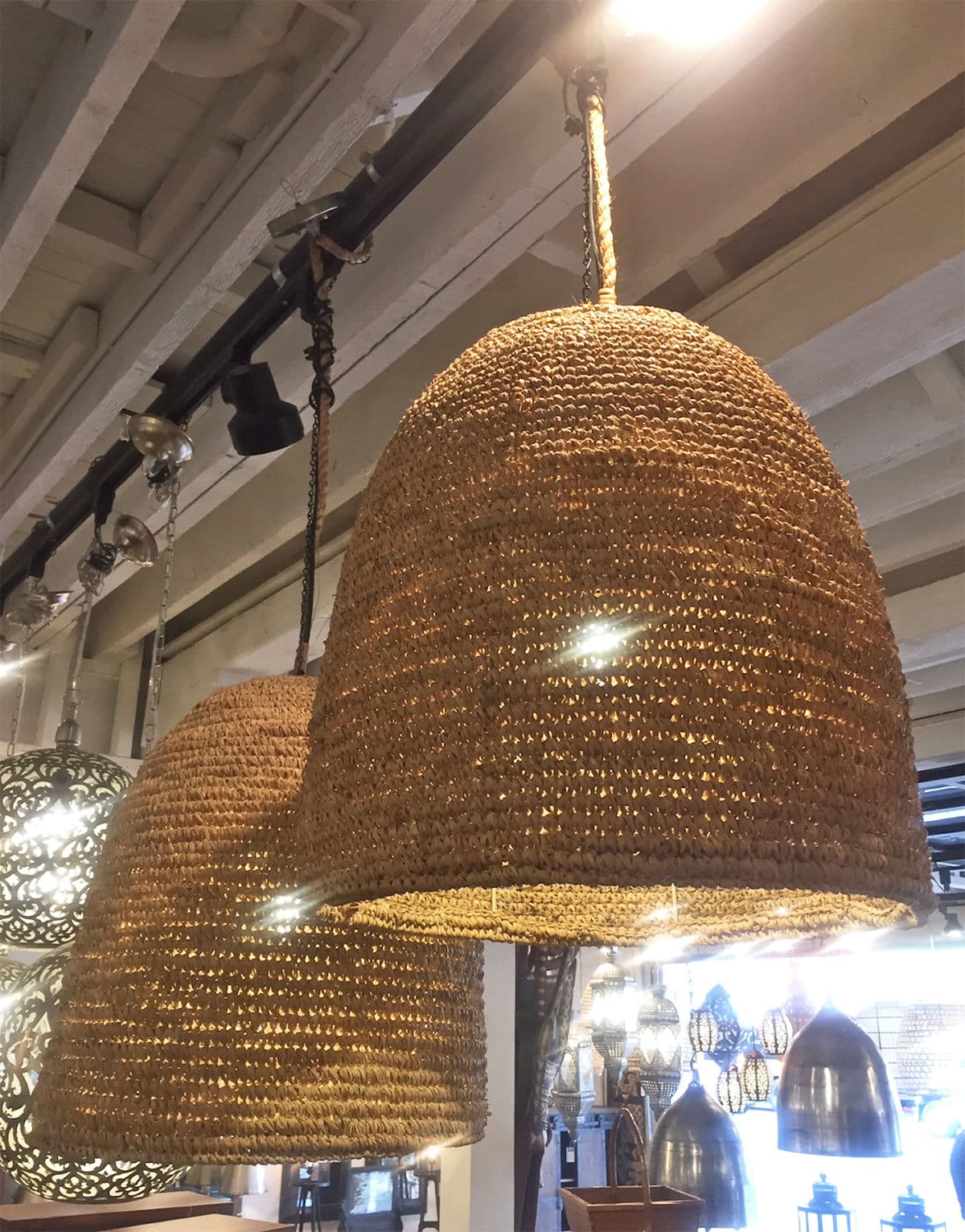 Woven Seagrass Bell Lantern - Thumbnail 4