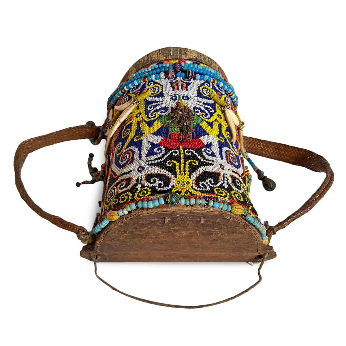 Antique Dayak Borneo Beaded Baby Carrier - Thumbnail 4