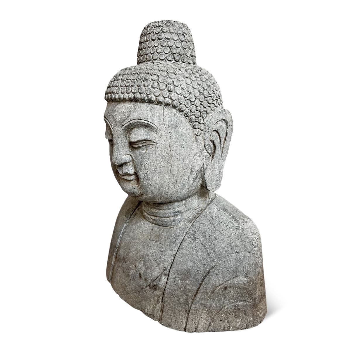 Stone Garden Buddha Bust - Thumbnail 4