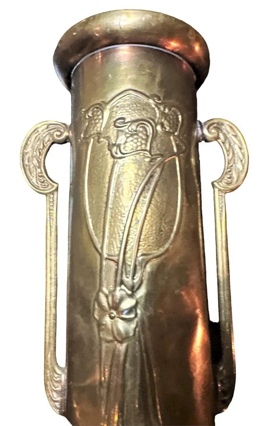 Antique English Arts & Crafts Brass Vase - Circa 1910 - Thumbnail 4