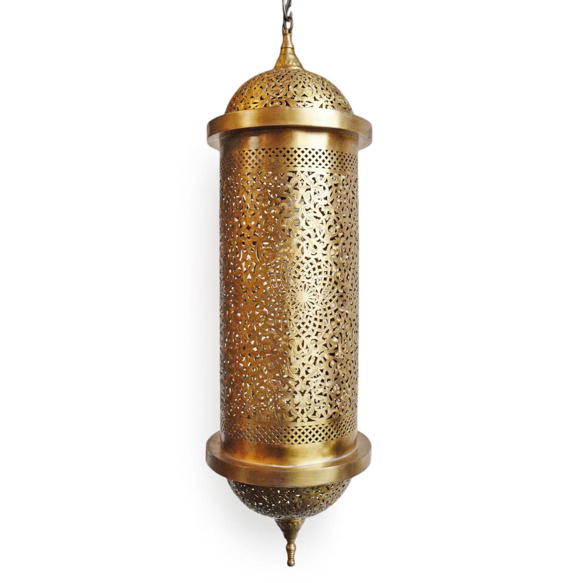 Brass Luna Cylinder Pendant - Thumbnail 4