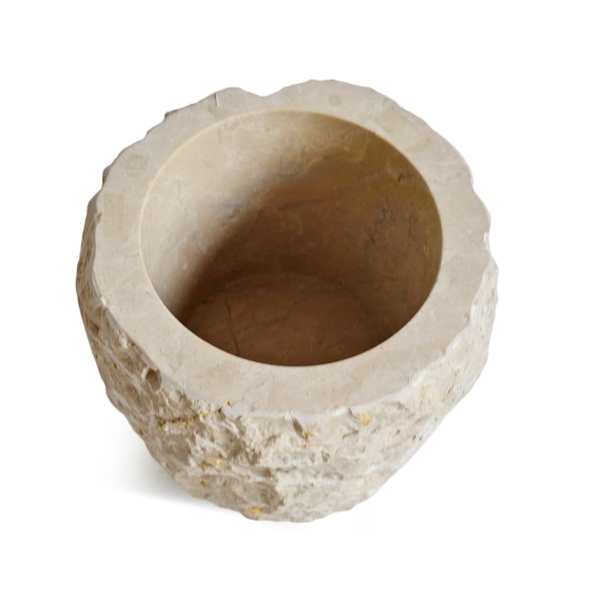 Chiseled Travertine Container Medium - Thumbnail 4