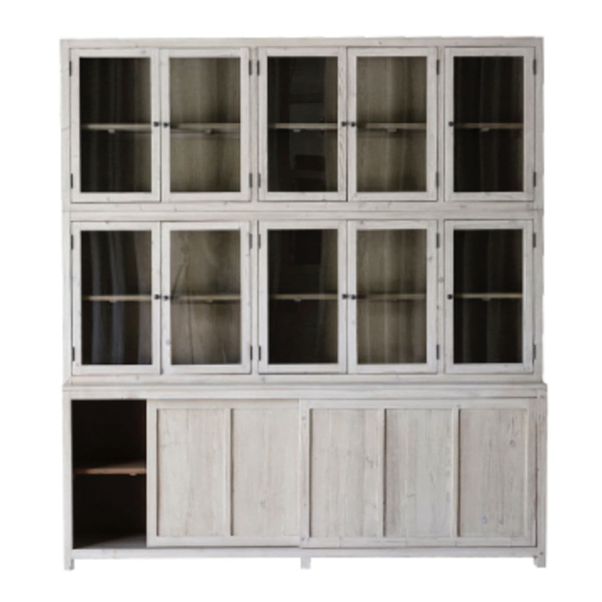 Salvaged Pine White Wash Hutch - Thumbnail 4