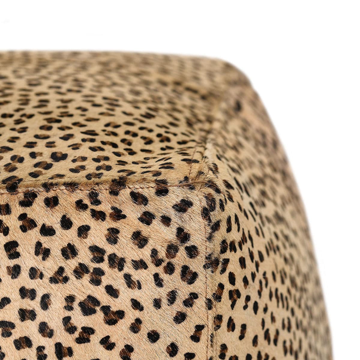 Leopard Pattern Hide Pouf Ottoman - Thumbnail 4