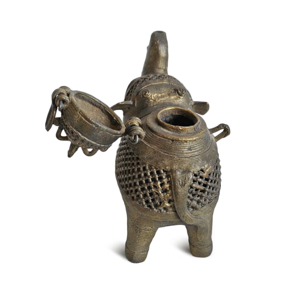 Old Brass Elephant Pot - Thumbnail 4