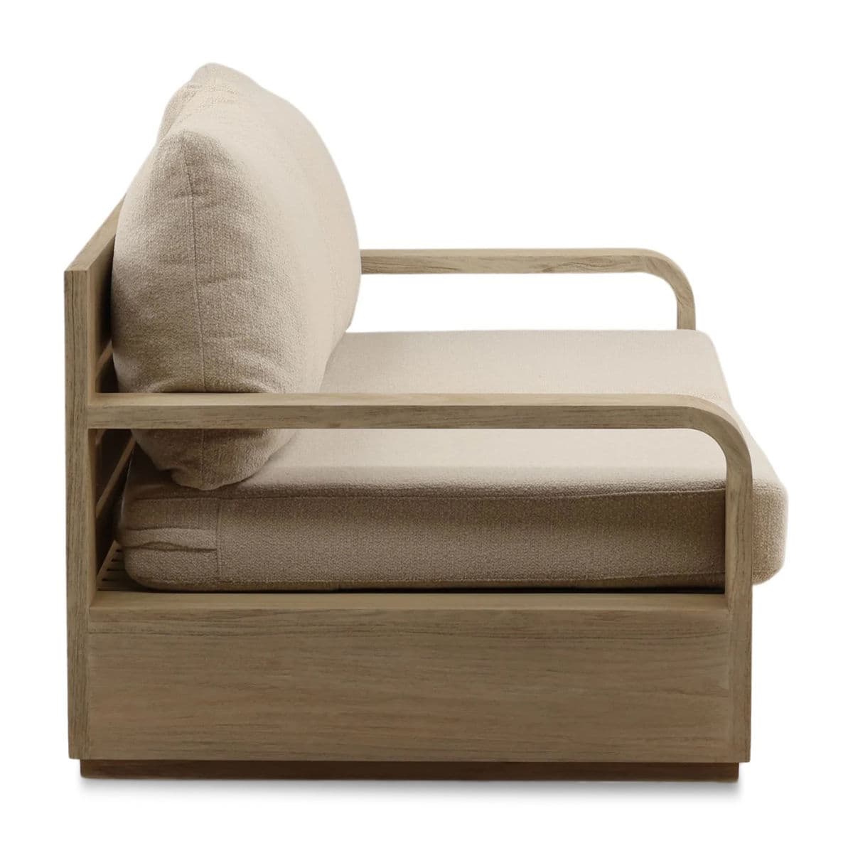 Modern Grey Wash Teak Outdoor Sofa - Thumbnail 4