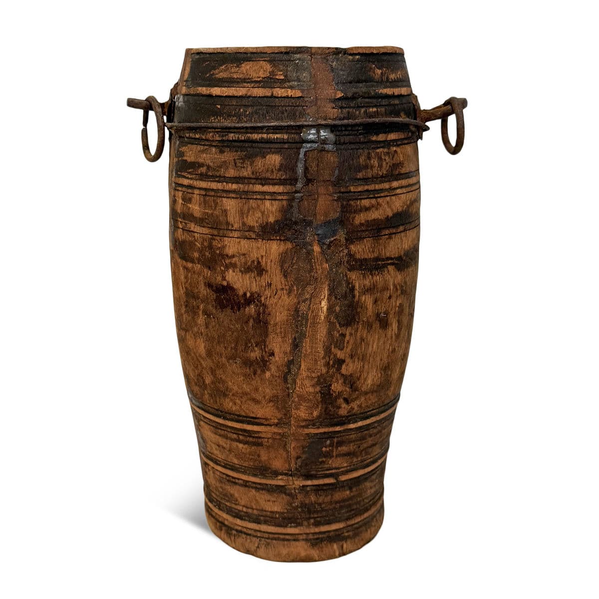 Vintage India Wood Water Pot - Thumbnail 4