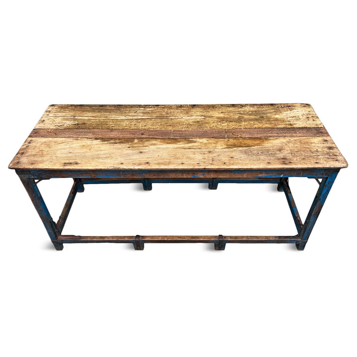 Vintage Farmhouse Blue Leg Table - Thumbnail 4