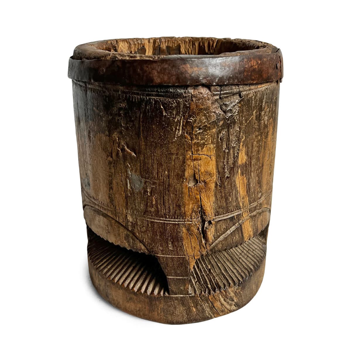 Old India Wood Pestle Pot - Thumbnail 4
