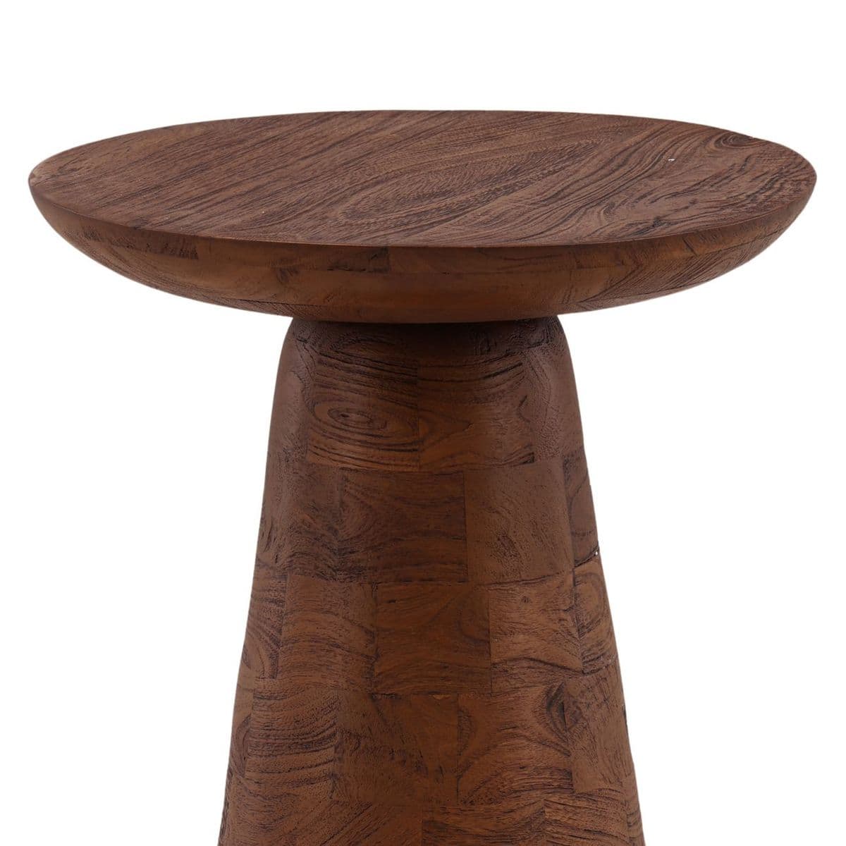 Otis Round Wood Pedestal Side Table - Thumbnail 4