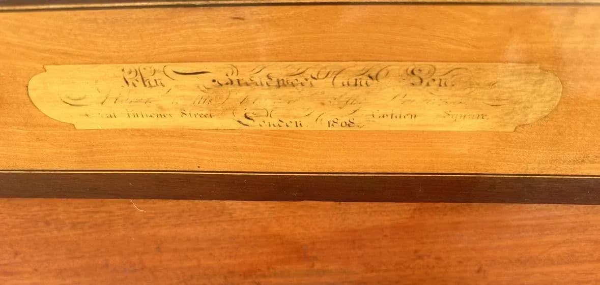John Broadwood & Son Square Piano Made in London, Signed and Dated in 1808 - Converted Into Console Table or Dressing Table - Thumbnail 4