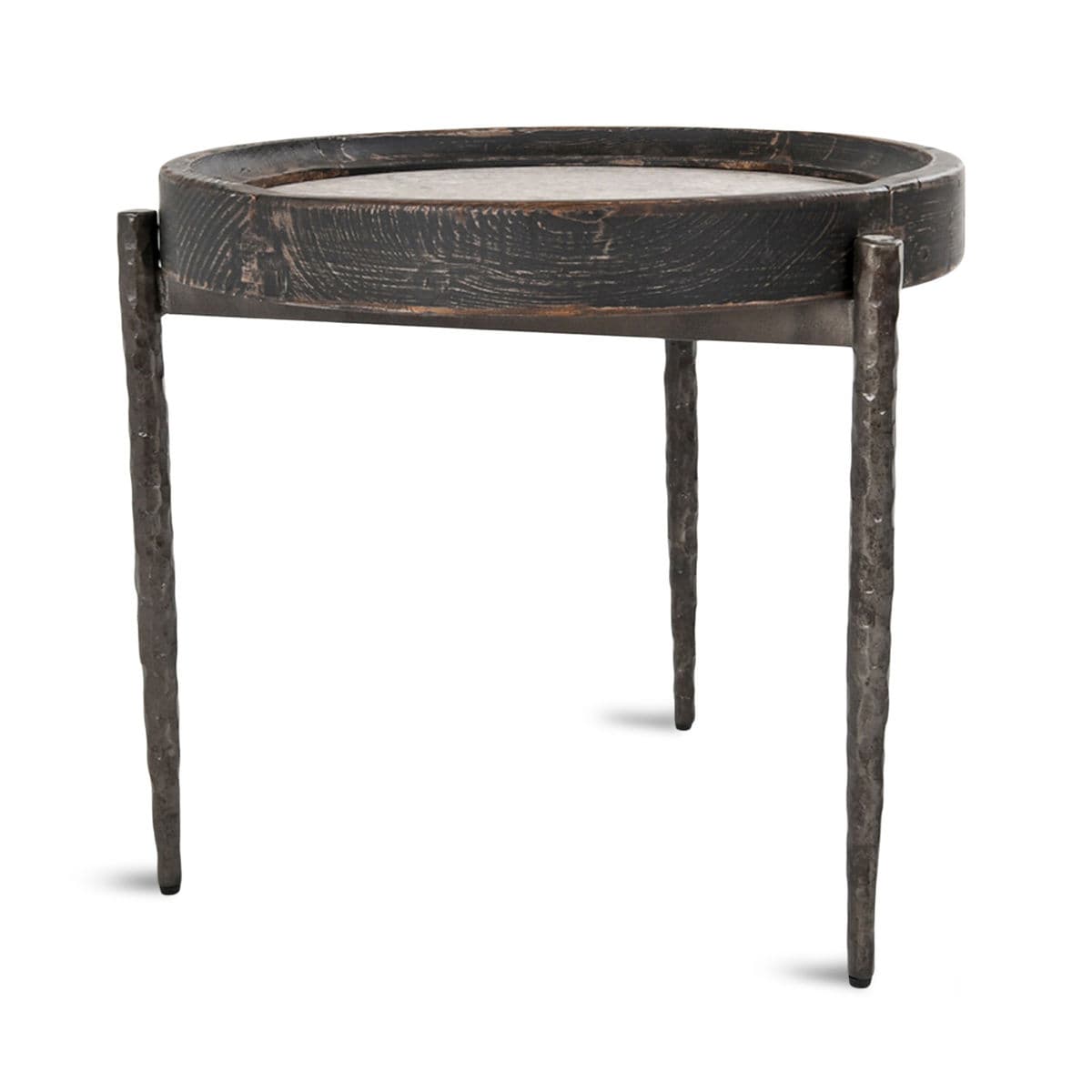 Alpine Marble & Elm Side Table - Thumbnail 4