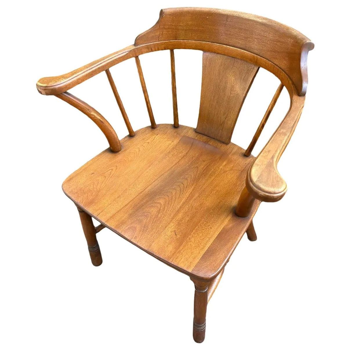 Antique Stickley Brothers Grand Rapids Solid Walnut Pub Style Dining Chairs - Set of 5 - Thumbnail 4