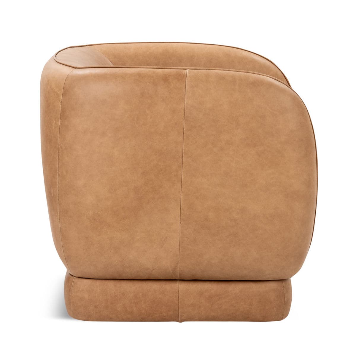 Tan Leather Modern Accent Chair - Thumbnail 4