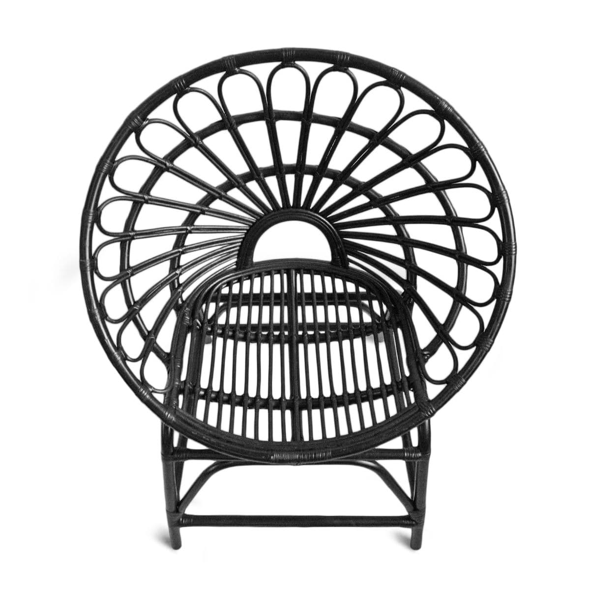 Black Bamboo Flower Ring Chair - Thumbnail 4