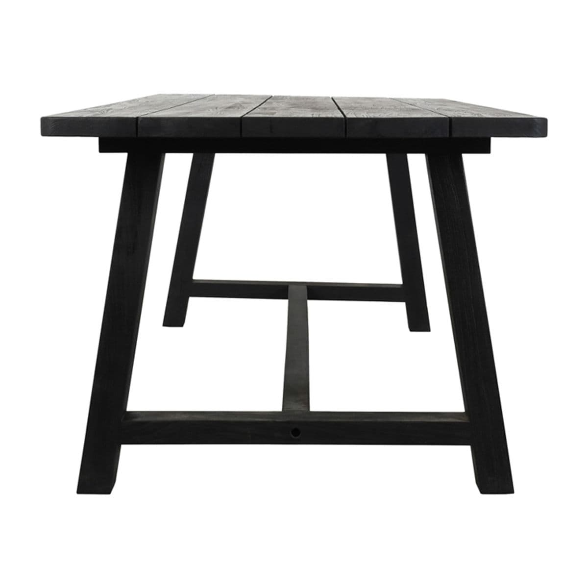 Outdoor Black Teak Dining Table - Thumbnail 4
