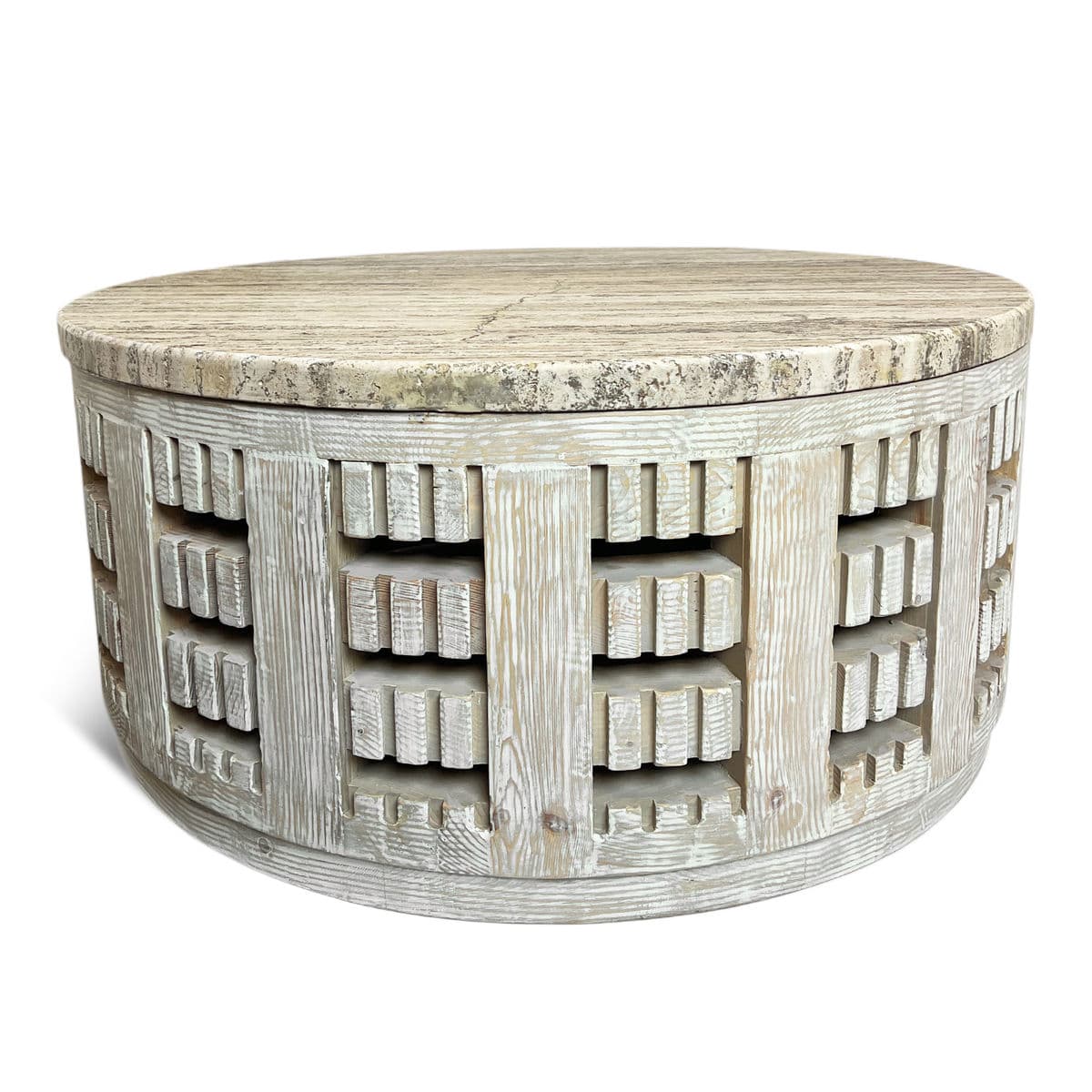 Round Kebe Stone Top Coffee Table - Thumbnail 4