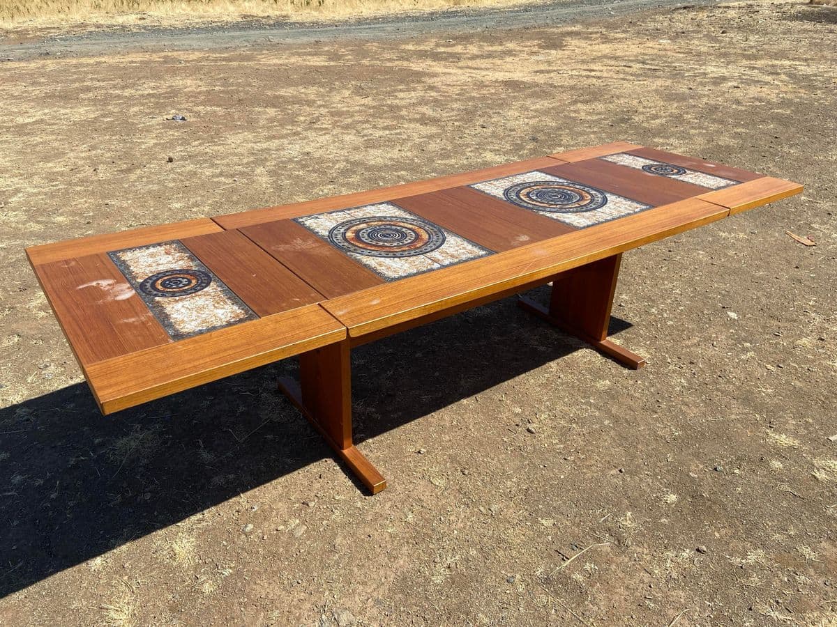 1970s Vintage Mid Century Modern Danish Teak Tile Table by Gangso Mobler - Thumbnail 4