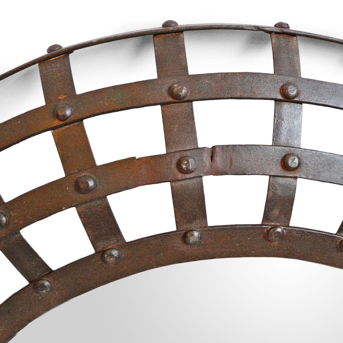 Industrial Round Iron Cage Mirror - Thumbnail 4