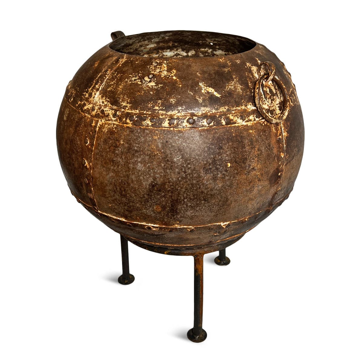 Vintage Iron Rivet Pot Planter - Thumbnail 4