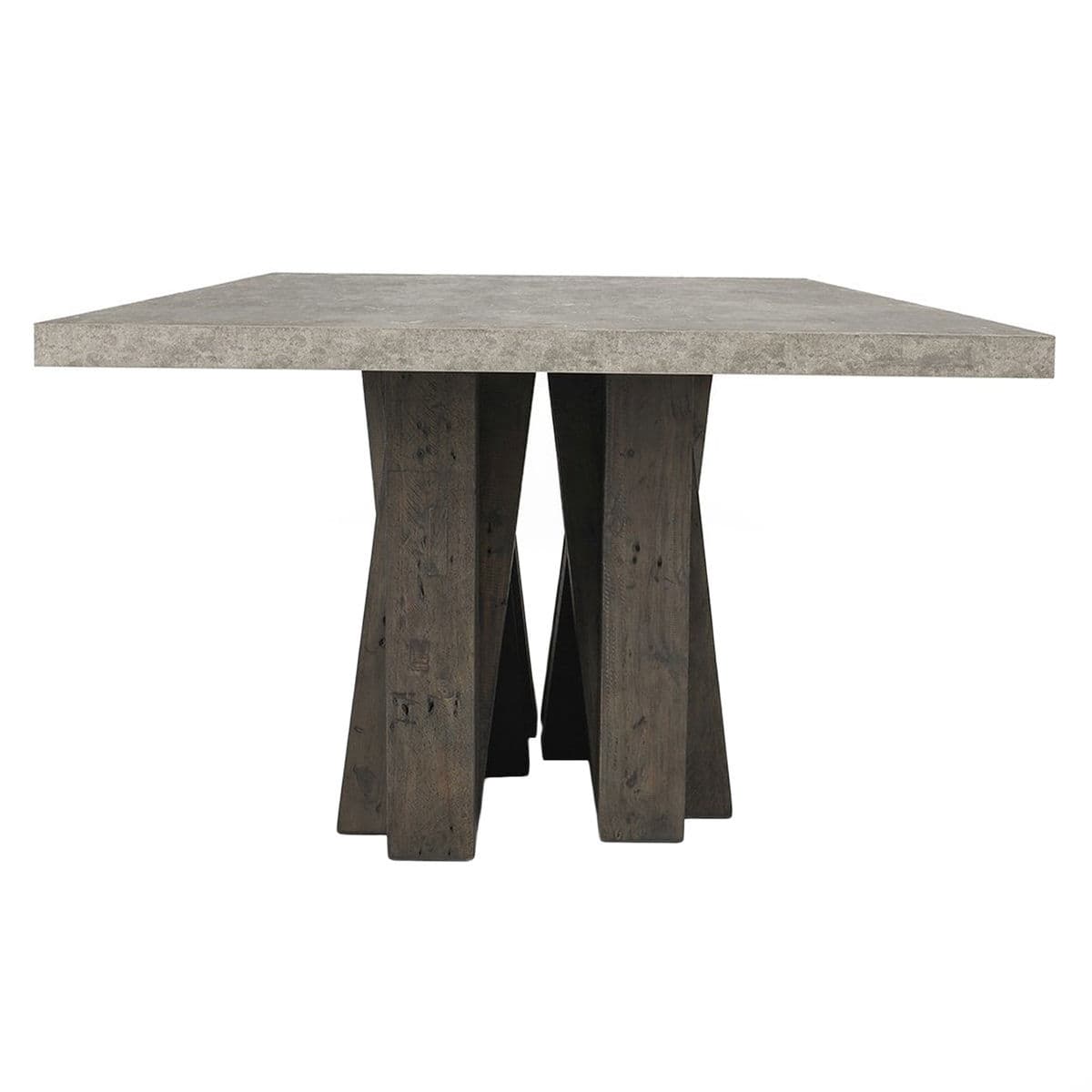 Modern Grey Pine & Concrete Dining Table - Thumbnail 4