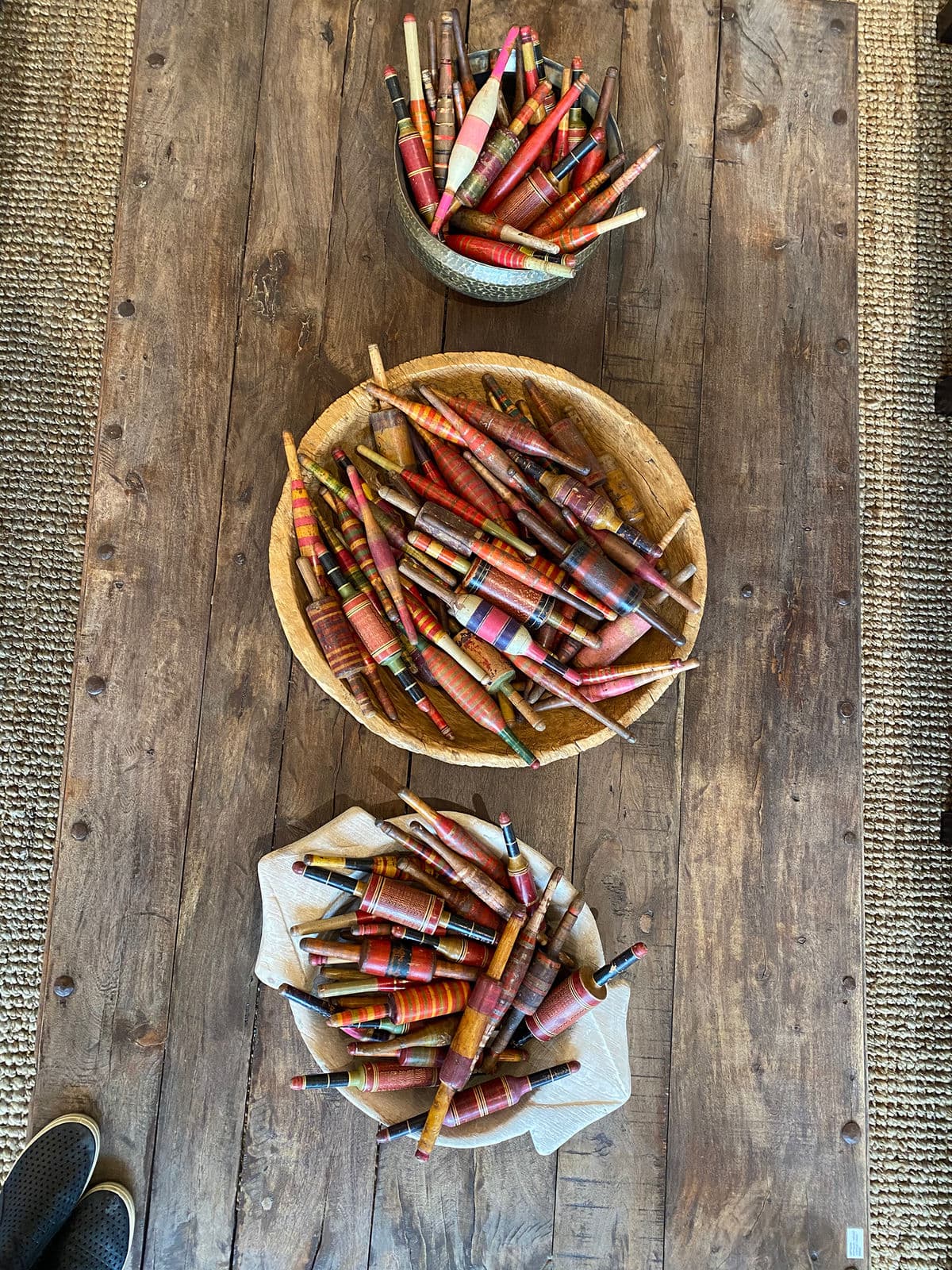 Antique Indian Painted Rolling Pin - Thumbnail 4