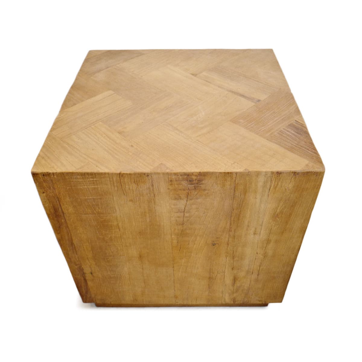 Salvaged Chevron Cube End Table - Thumbnail 4