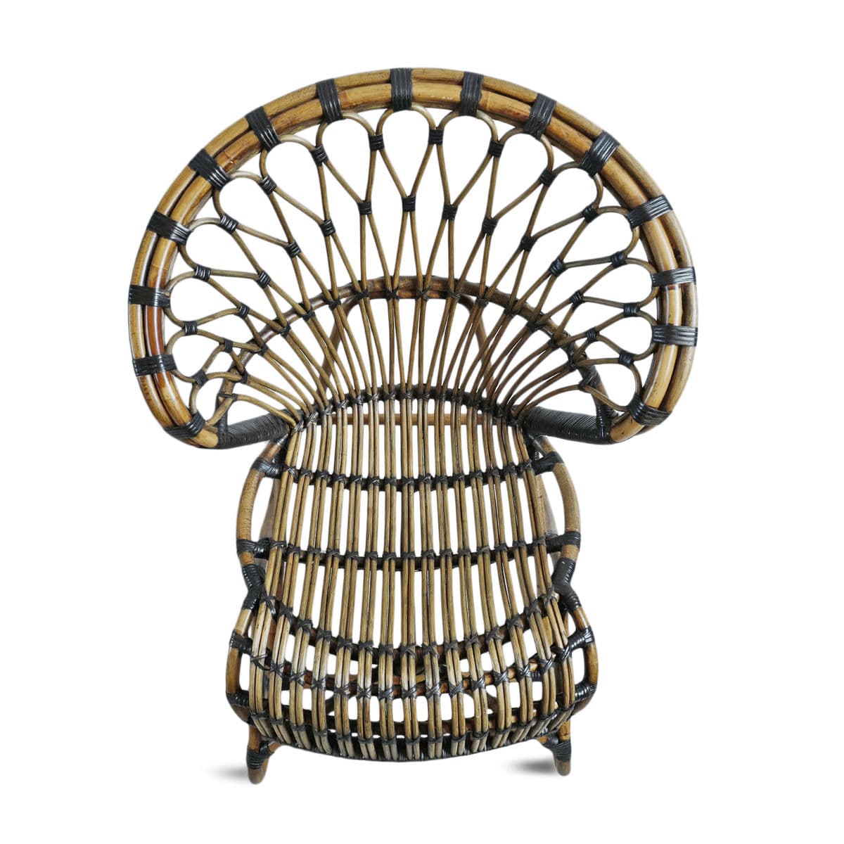Tea Stain Bamboo & Rattan Side Chair - Thumbnail 4