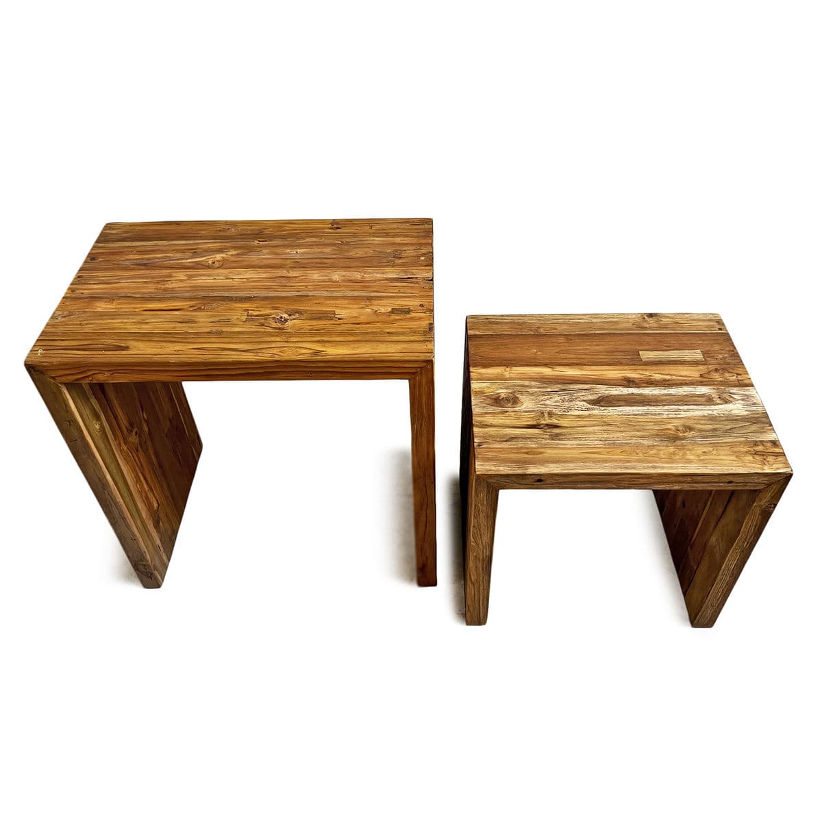 Salvaged Teak Nesting Table Set - Thumbnail 4