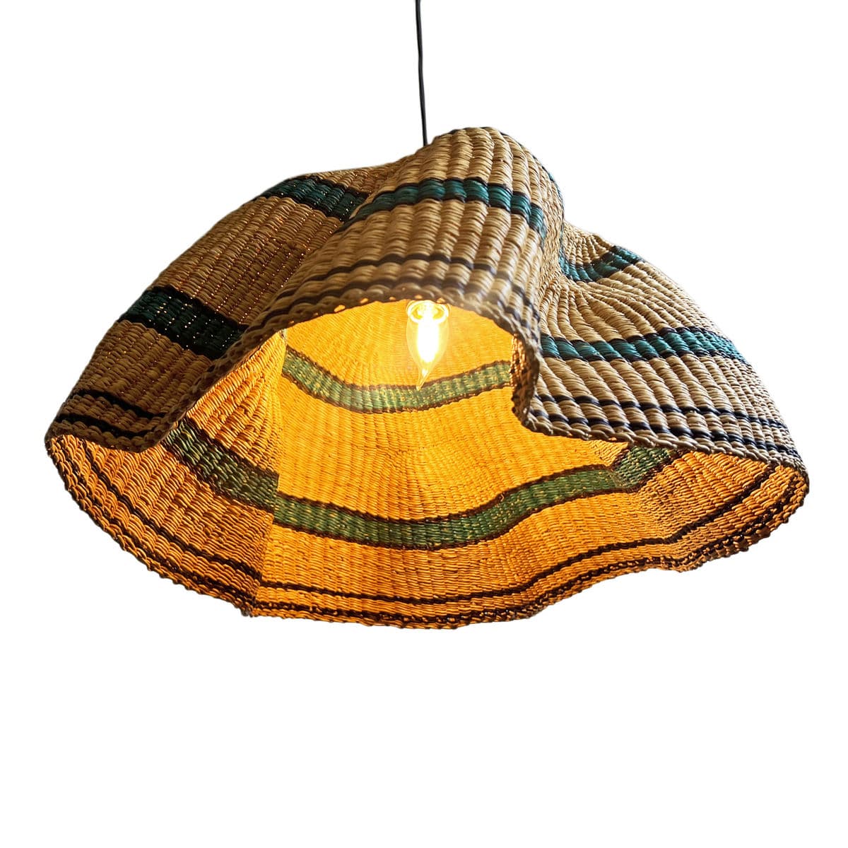 Bolga Wave Basket Light Pendant - Thumbnail 4