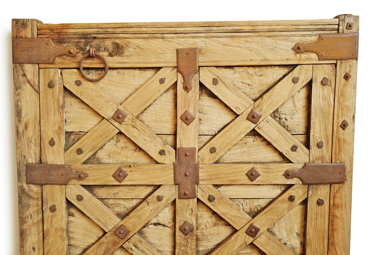 Old Teak Wood & Iron Door Panel - Thumbnail 4