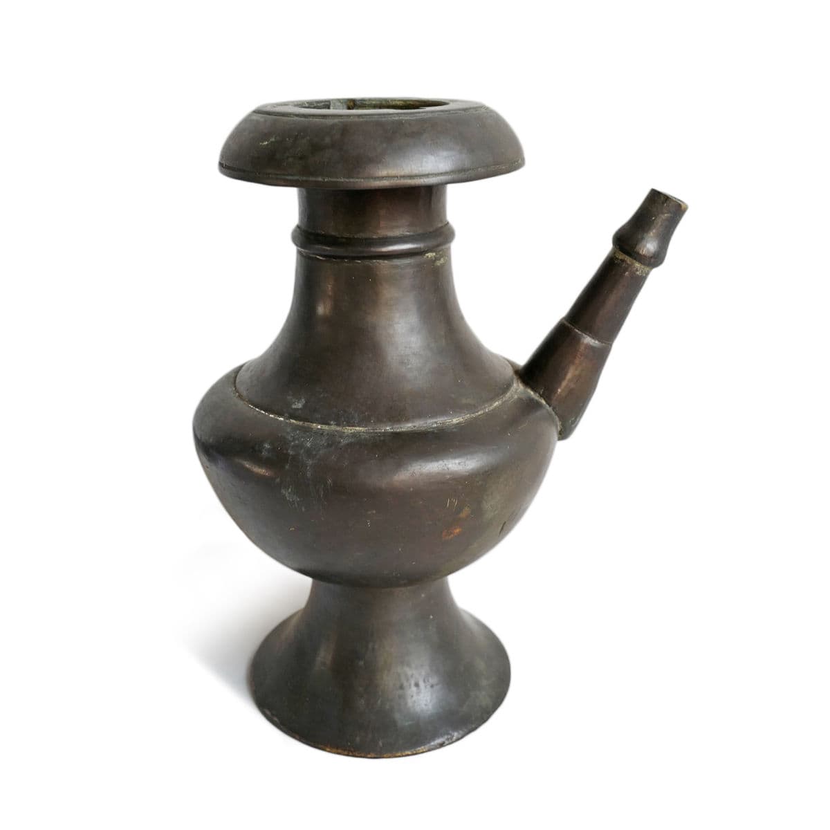 Old Indian Bronze Kettle Pot - Thumbnail 4