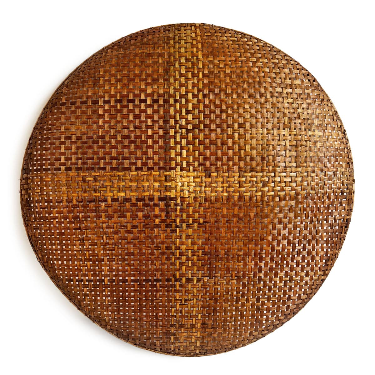 Bamboo Woven Round Basket Tray XL - Thumbnail 4