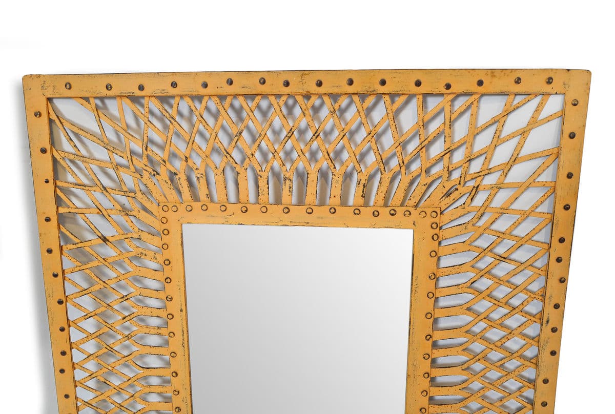 Vintage Peach Iron Work Mirror - Thumbnail 4
