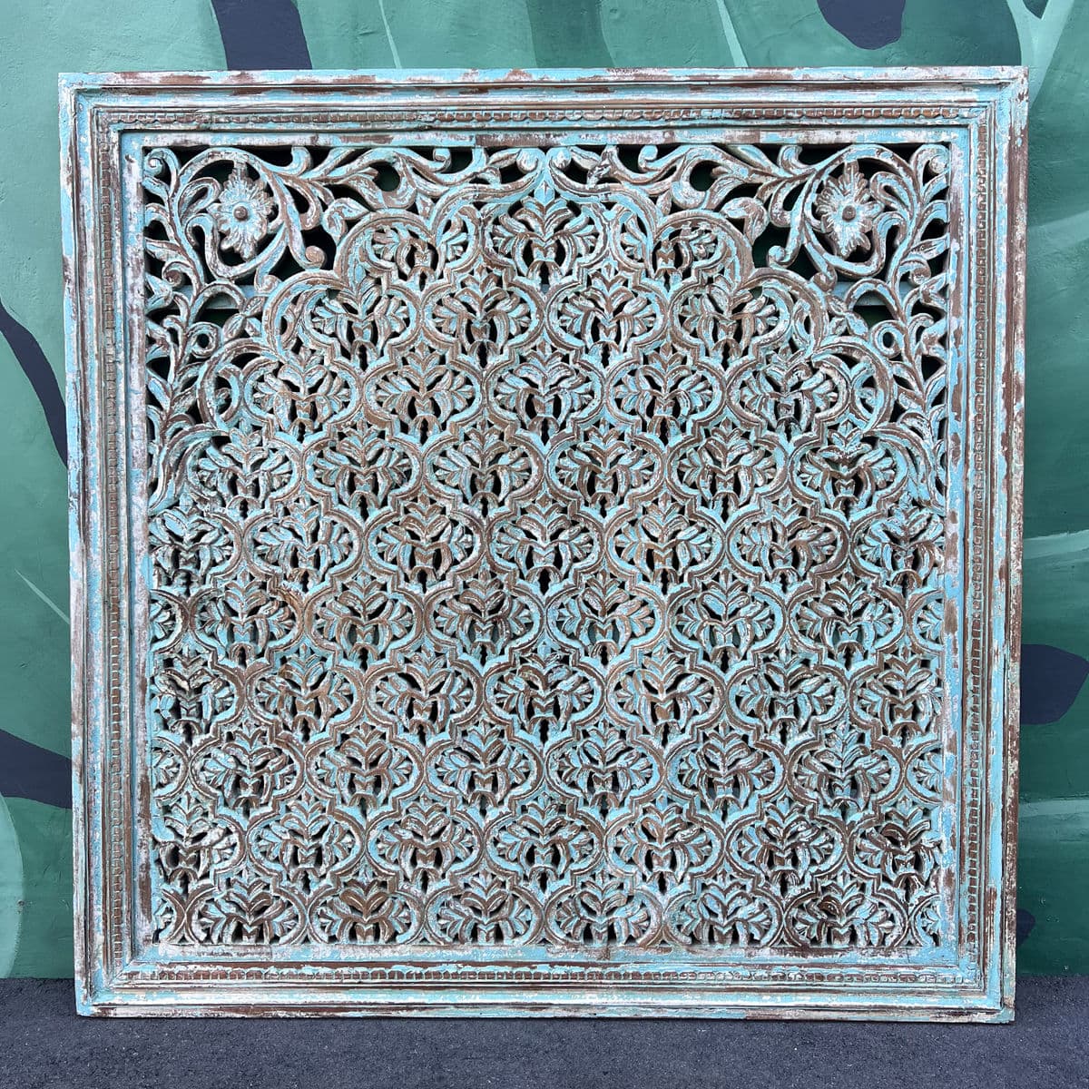 Sky Blue Carved India Panel 60 - Thumbnail 4