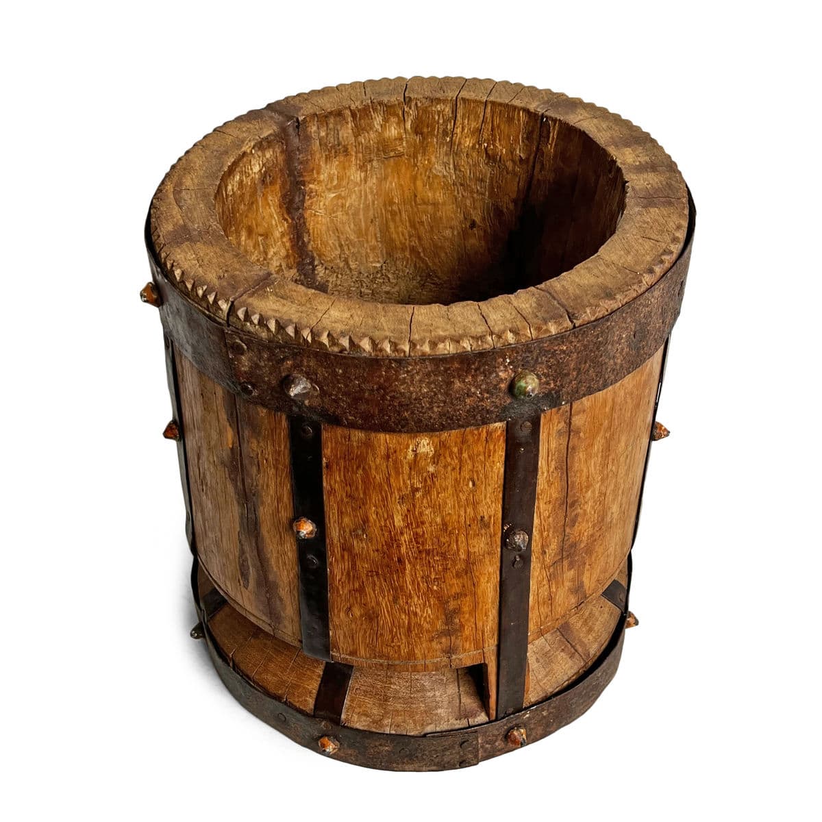 Old India Wood Pestle Pot - Thumbnail 4