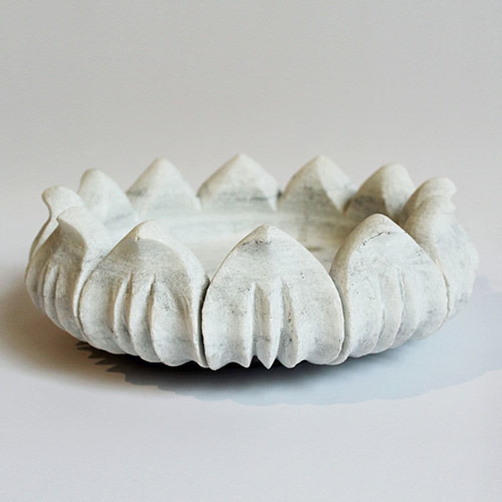 White Marble Lotus Bowl - Thumbnail 4
