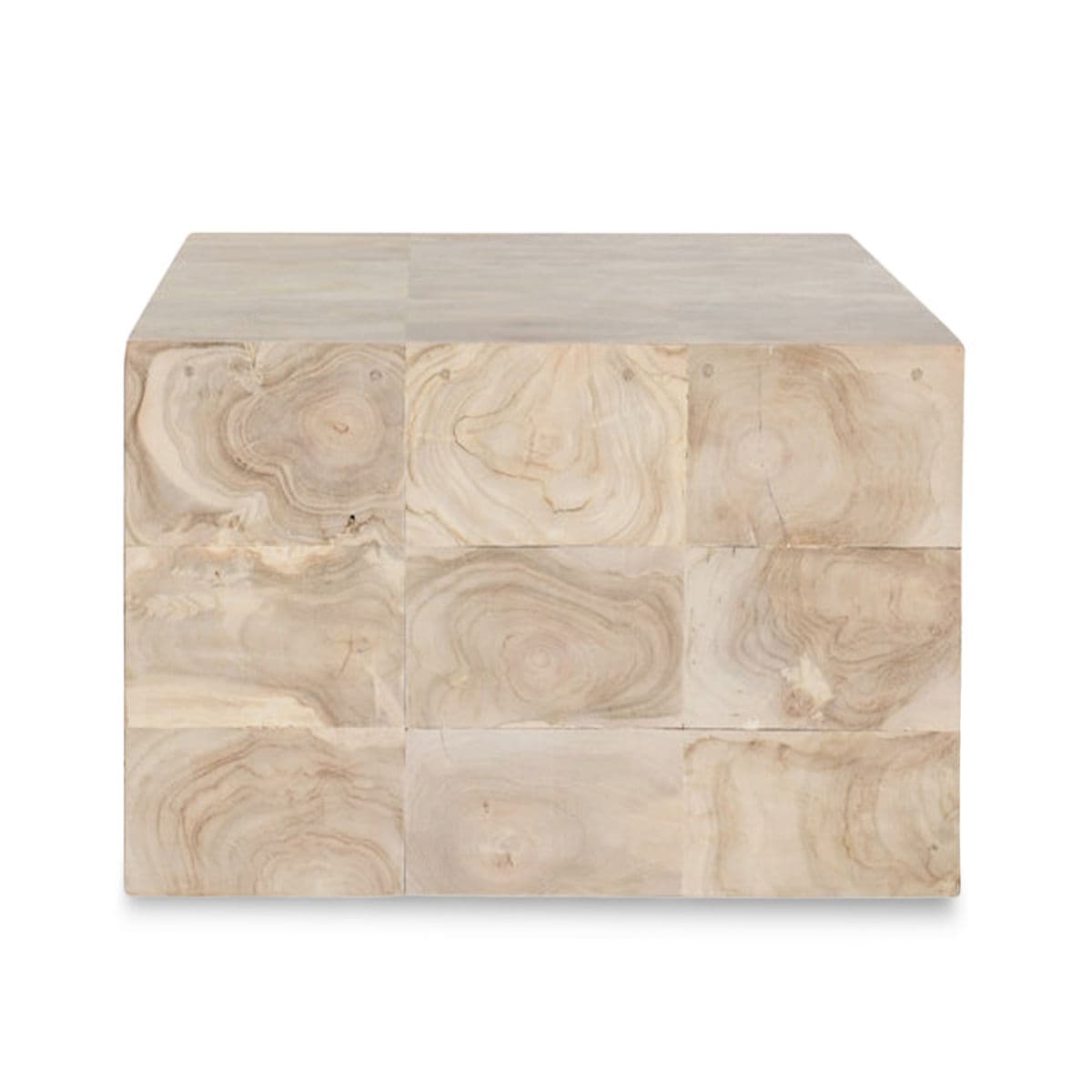 Modern White Wash Teak Coffee Table - Thumbnail 4