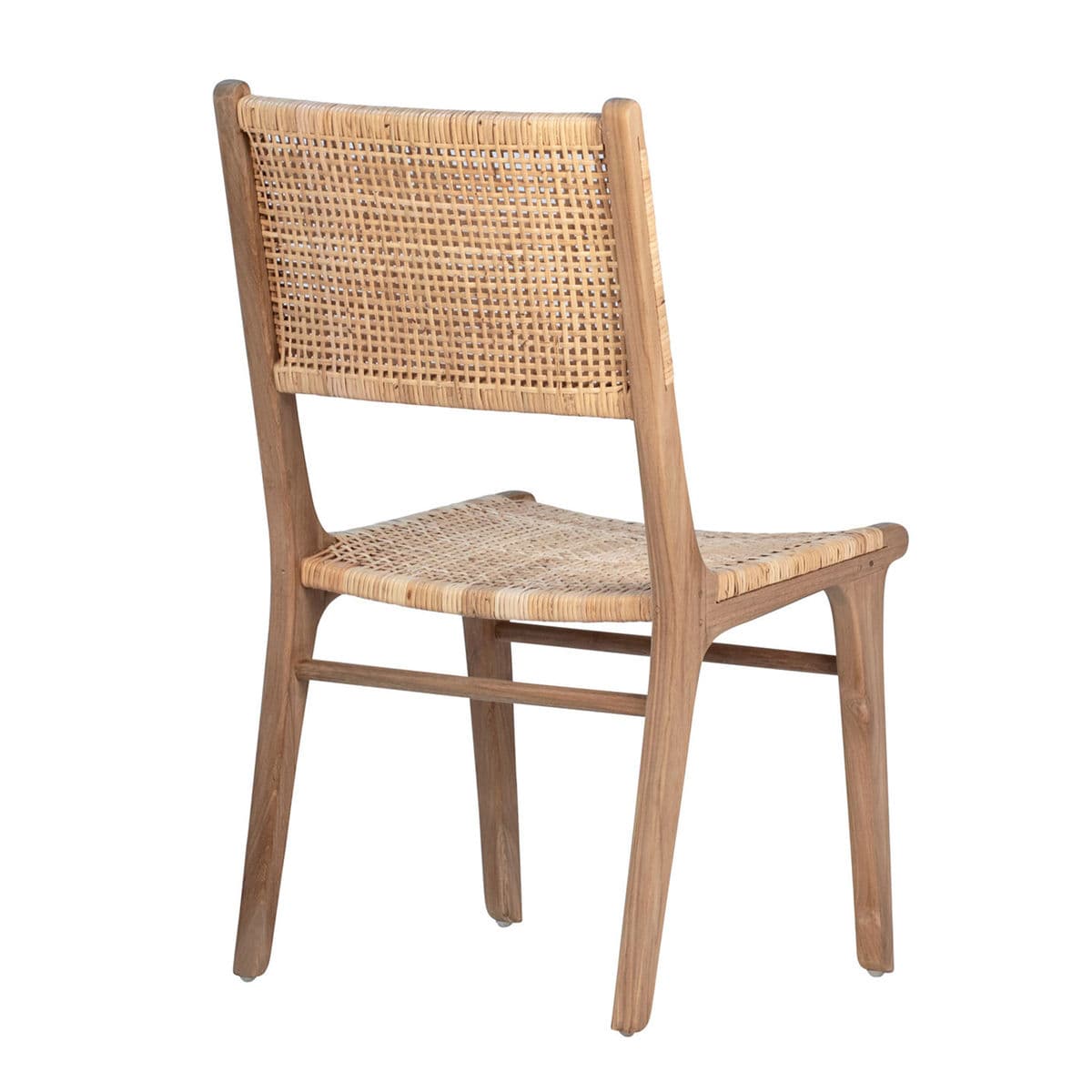 Natural Teak & Wicker Dining Chair - Thumbnail 4