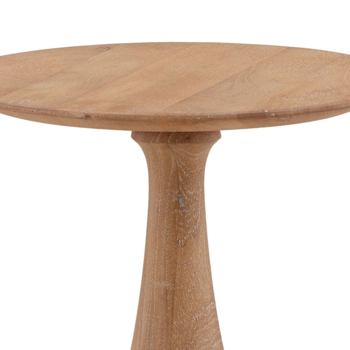 Mango Wood Drip Pedestal Side Table - Thumbnail 4