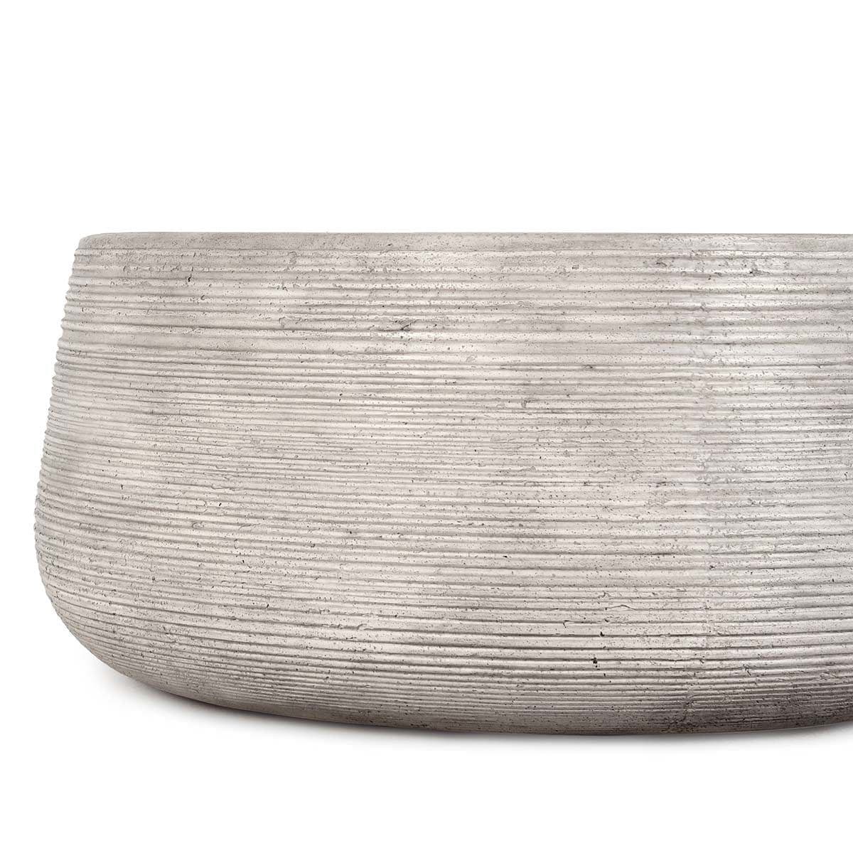 Ribbed Outdoor Concrete Coffee Table - Thumbnail 4