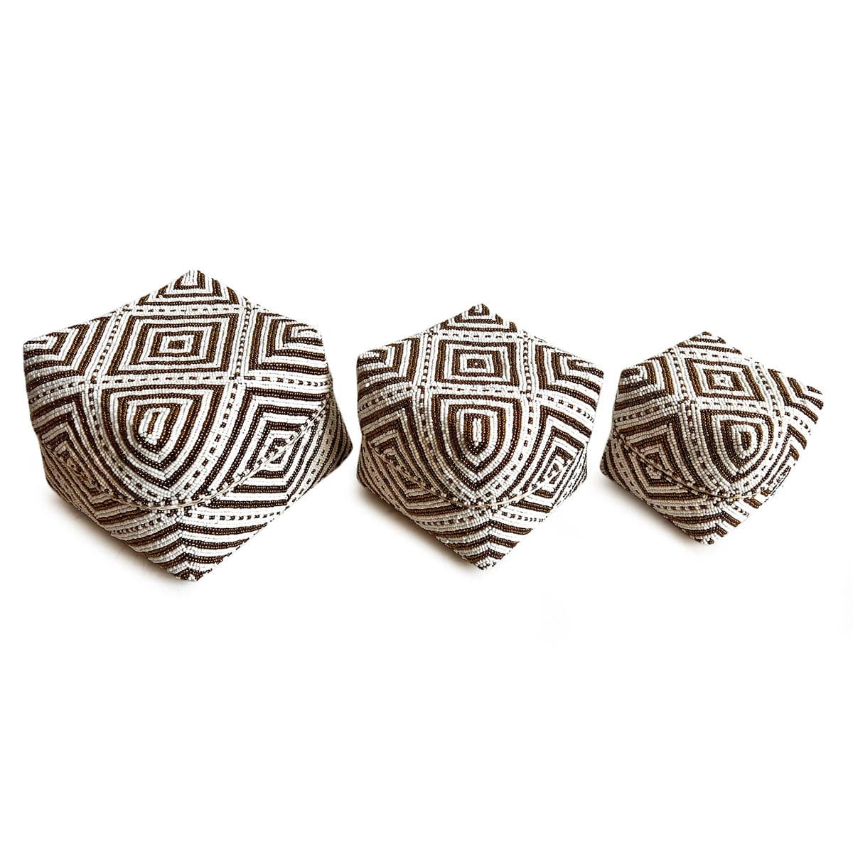 Bamboo Beaded Box White & Gold X-Small - Thumbnail 4