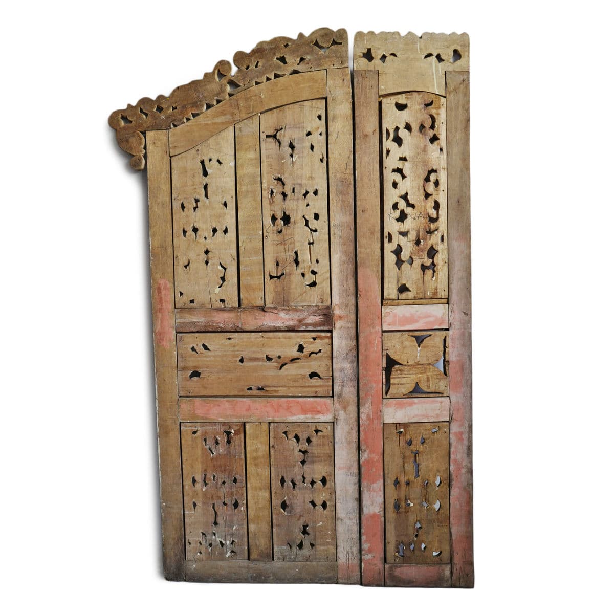 Antique Balinese Carved Wall Panel Doors - Thumbnail 4