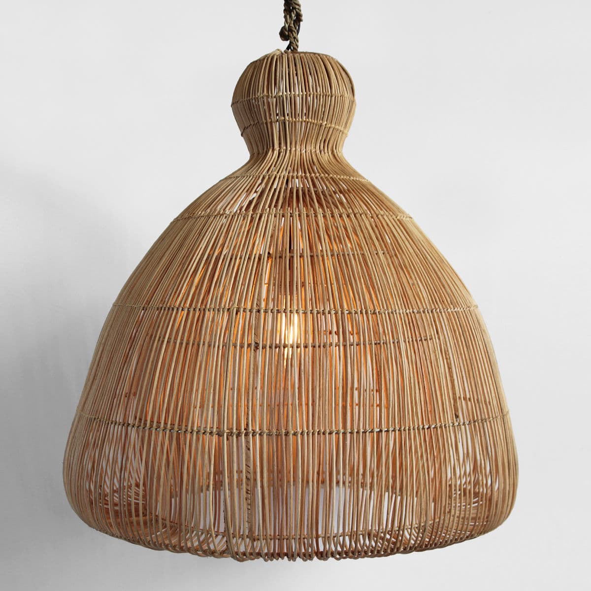 Rattan Mushroom Lantern Large - Thumbnail 4