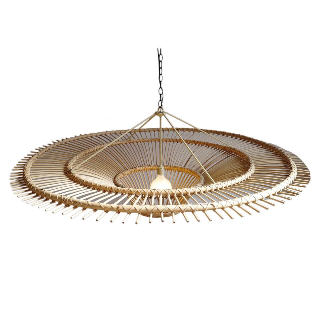 Rattan Sun Ray Pendant Large - Thumbnail 4