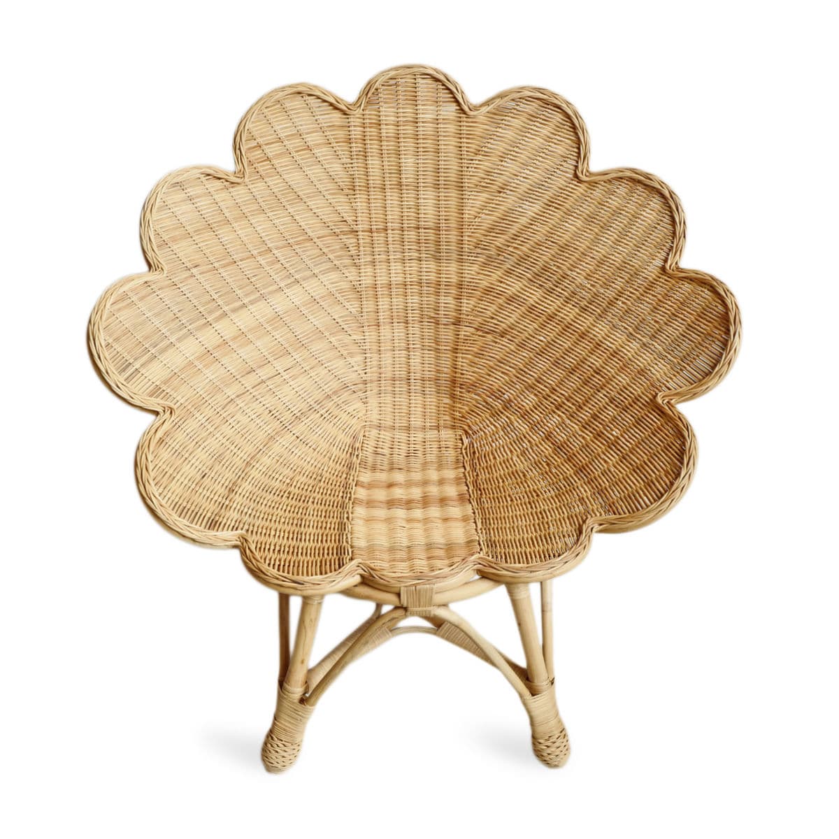 Raw Wicker Shell Chair - Thumbnail 4
