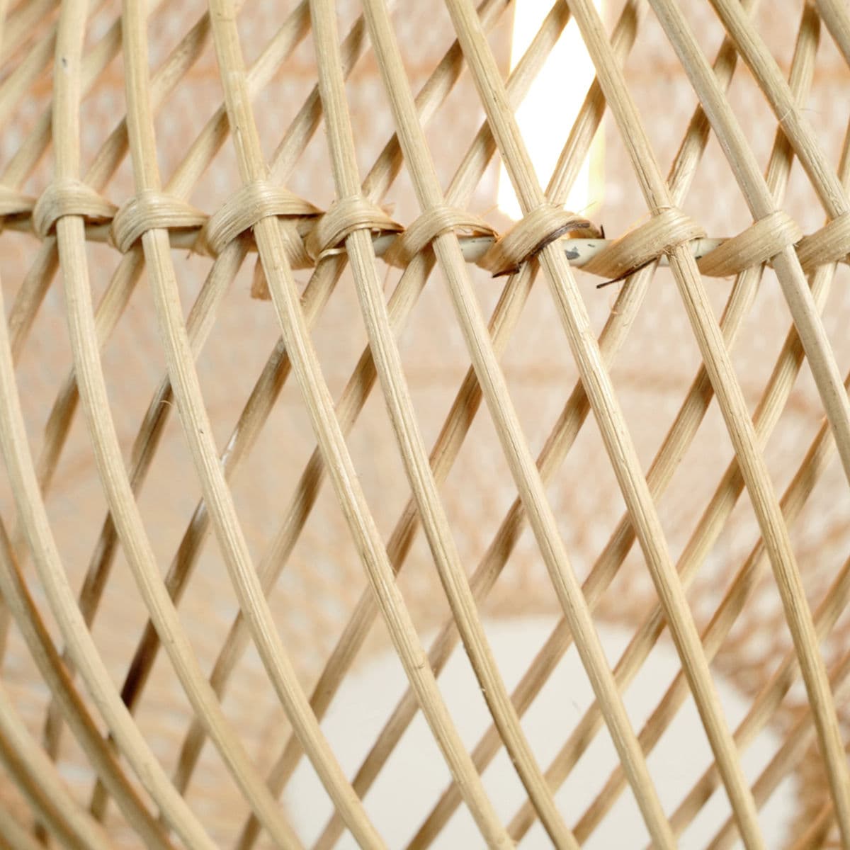 Natural Wicker Bawang Pendant Light Medium - Thumbnail 4